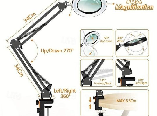عدسة مكبرة 10x مع ضوء بدون استخدام اليدين