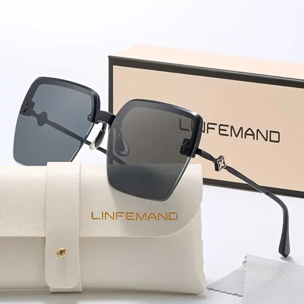 نظارات زخرفية مربعة بدون إطار أنيقة من LINFEMAND للرجال والنساء، مثالية للحفلات الشاطئية الصيفية، والقيادة، وركوب الدراجات، وكهدايا للمهرجانات.