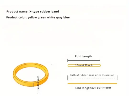 2-Pack Multi-Color X-Shaped Rubber Bands