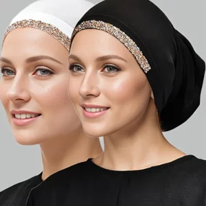 حجاب مسلم أنيق مع لمسات الماس المقلدة