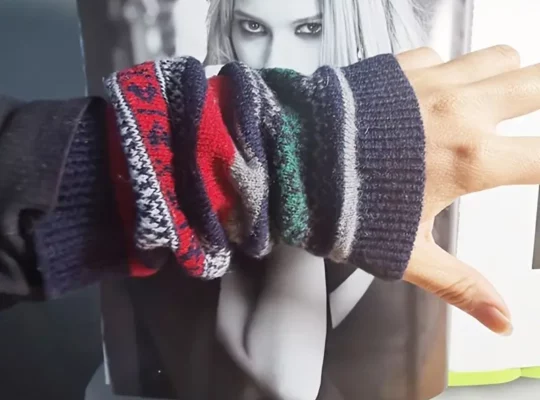 أكمام ذراع محبوكة بنمط بوهو للنساء