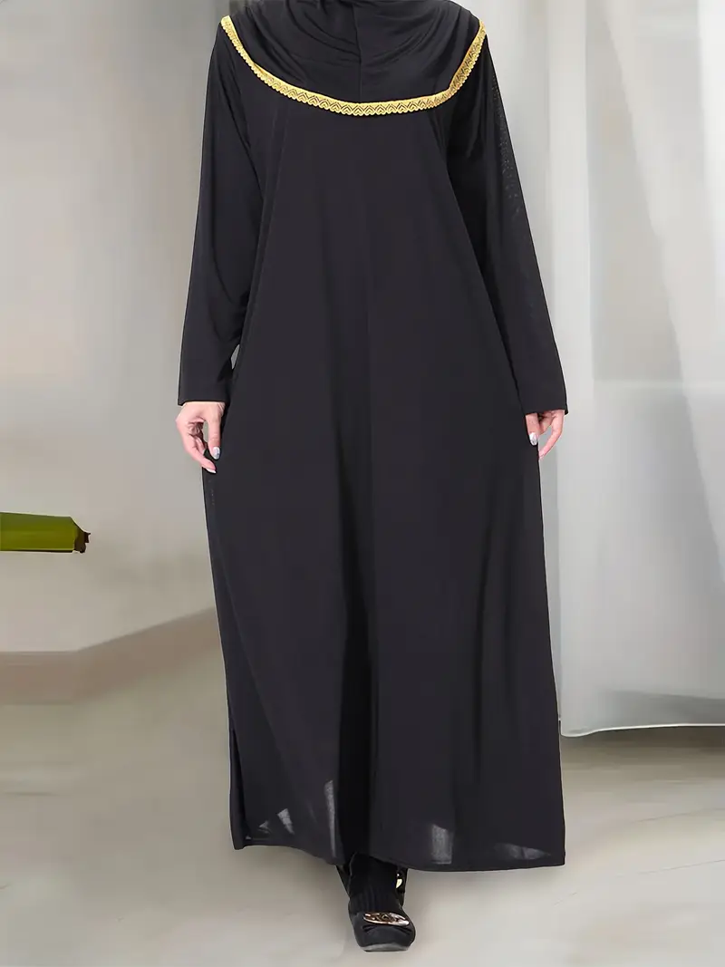 فستان أباية أسود إسلامي للنساء...