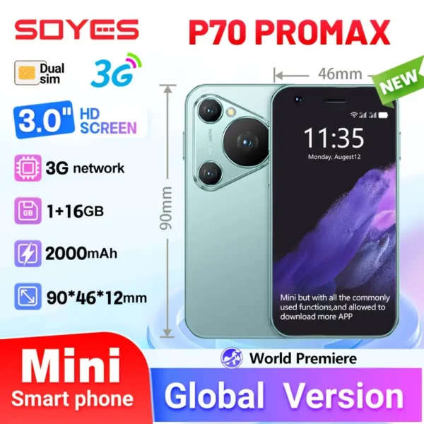 ⁦هاتف ذكي صغير SOYES P70 Pro Max - شاشة⁩ - الصورة ⁦2⁩