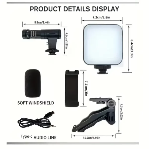 ⁦جهاز استقرار الهاتف الذكي 5 في 1 مع ضوء LED...⁩ - الصورة ⁦4⁩