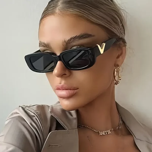 نظارات أزياء أنيقة بتصميم عين القط للنساء - تصميم فاخر على شكل حرف V، عدسات مضادة للوهج، إطار خفيف من البولي كربونات، مثالية للقيادة والأزياء