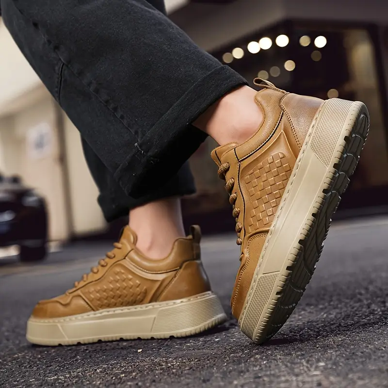 أحذية رياضية عالية للرجال، أنيقة على طراز الشارع، أحذية كاجوال لجميع الفصول، بلون صلب، جزء علوي وسحاب صناعي، نعل مطاطي، مقدمة مستديرة، إغلاق برباط، سميكة مبطنة بالصوف، للرياضة والارتداء اليومي