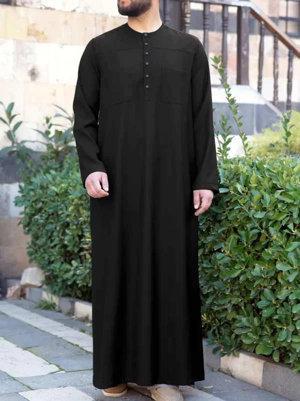 رداء رجالي سادة برقبة مستديرة