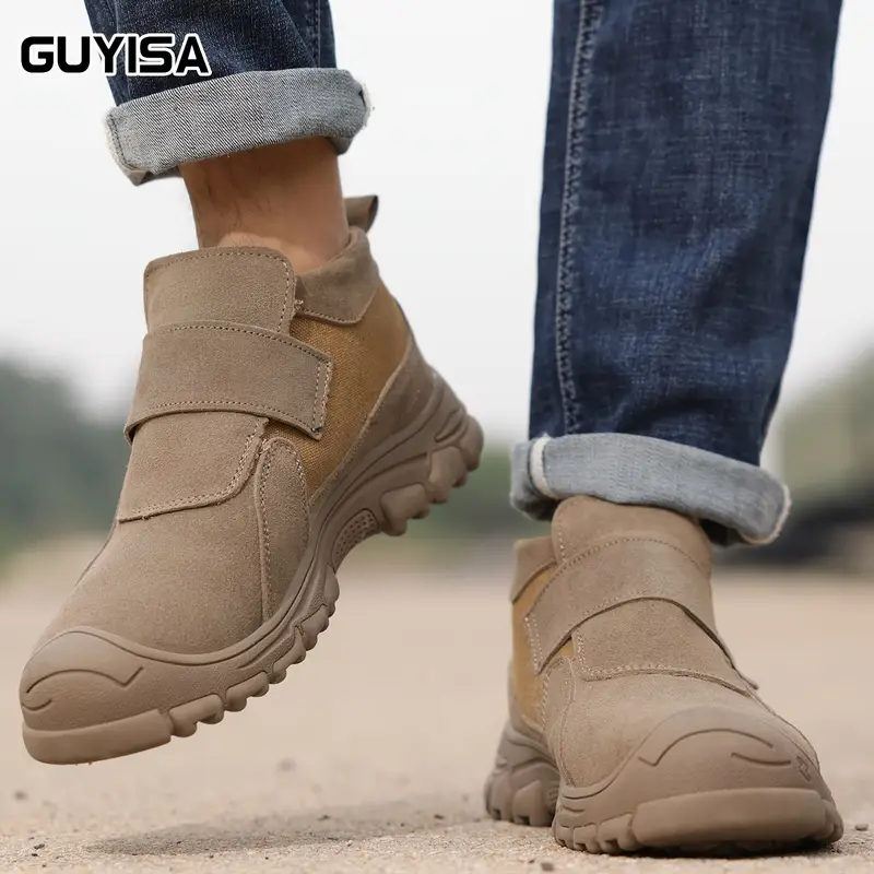 أحذية حماية للرجال من GUYISA، مصممة لتحملها وتصميمها للراحة والأناقة، مع بناء خفيف الوزن وناعم يقلل التعب، مع تصميم مشبك منخفض للاستخدام المهني.