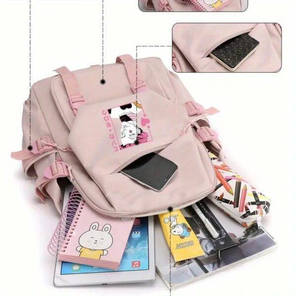 ⁦حقيبة ظهر من مادة متينة بتصميم سحري من Hello Kitty Sanrio⁩ - الصورة ⁦3⁩