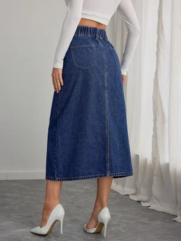 ⁦1 قطعة DENIMCOLAB تنورة دينم ...⁩ - الصورة ⁦2⁩
