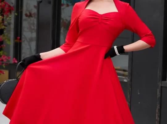 فستان ميدي أحمر أنيق …