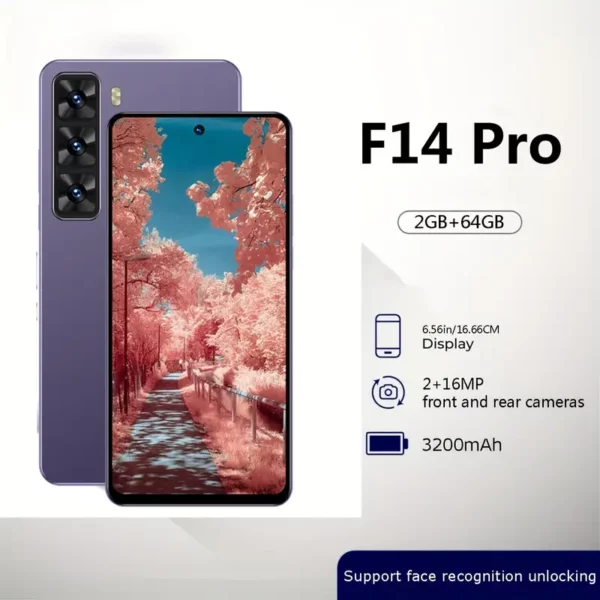 ⁦هاتف F14 Pro - شاشة HD بحجم 16.66 سم،⁩ - الصورة ⁦3⁩