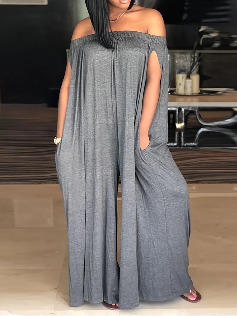 بدلة نسائية بحجم كبير مع أشرطة مطاطية بدون أشرطة، من البوليستر 95% والبوليستر المطاطي 5%، طول طويل مع جيوب، تمتد بشكل متوسط، تناسب الربيع/الصيف - بدون حزام