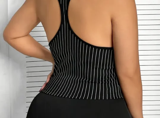 تيشيرت هالتر مخطط أنيق…