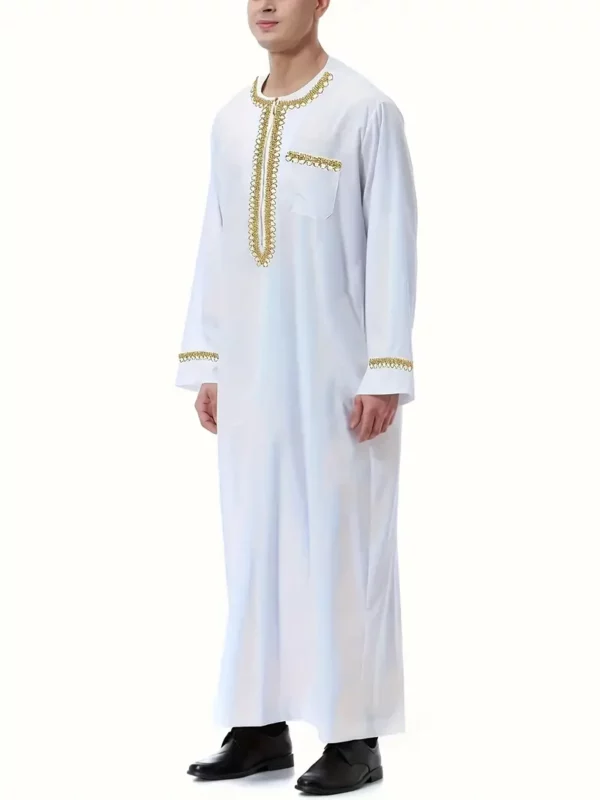 ثوب عراب عربي أنيق بتصميم دائري اللون للرجال