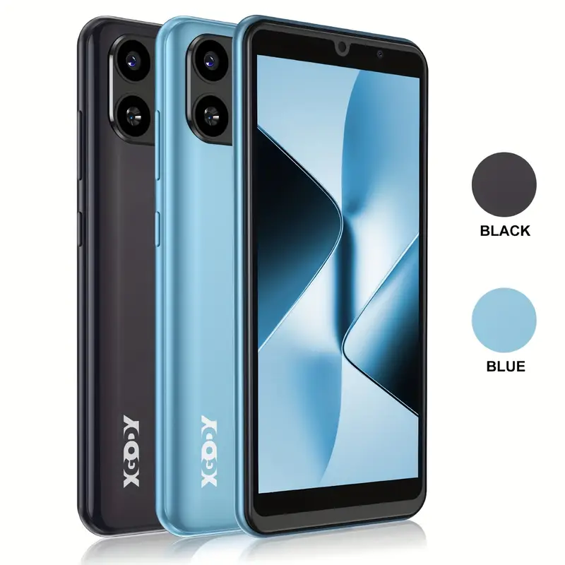 XGODY S24 هاتف جديد غير مقفل 3G 13.97 سم هاتف ذكي، أندرويد 9 SIM مزدوجة هاتف رخيص، 2 جيجابايت + 16 جيجابايت 256 جيجابايت قابل للتوسيع، كاميرا 5 ميجابكسل + 5 ميجابكسل، بطارية 2500 مللي أمبير، هاتف T-Mobile Face Unlock Phone Black Blue