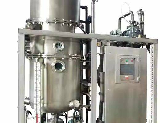 معدات تقطير نظام التبخير الفراغي صغير الحجم للاستخدام في المختبر بسعة 1 طن للمصنع الصناعي