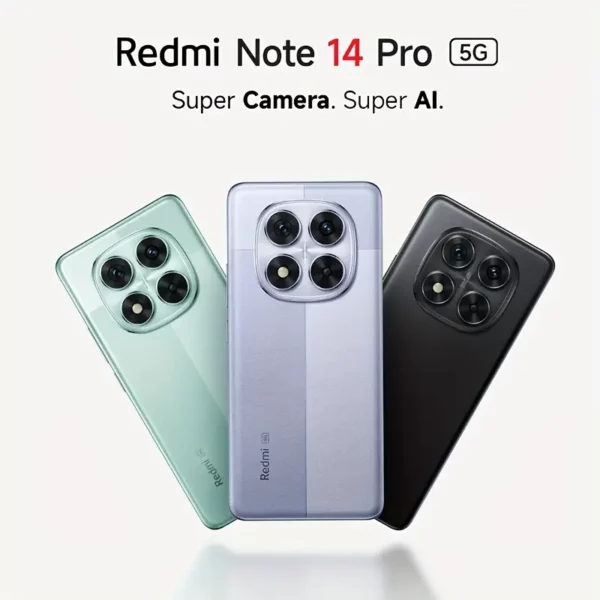 Redmi Note 14 PRO 5G (12+256G) 45W HyperCharge 7300-Ultra4nm Process شاشة 16.94سم 5500mAh AMOLED منحني 3D *بدون شاحن