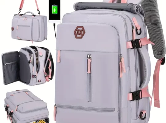 حقيبة ظهر سفر كبيرة جدًا للكمبيوتر المحمول مع منفذ USB