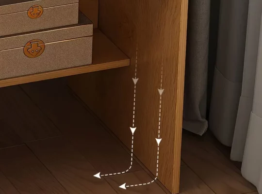 طاولة مكياج خشبية بيضاء عصرية مع إضاءة LED، تخزين ذو طابقين ورف مفتوح،