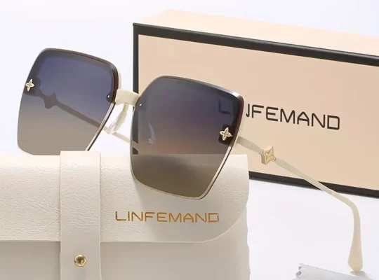 نظارات زخرفية مربعة بدون إطار أنيقة من LINFEMAND