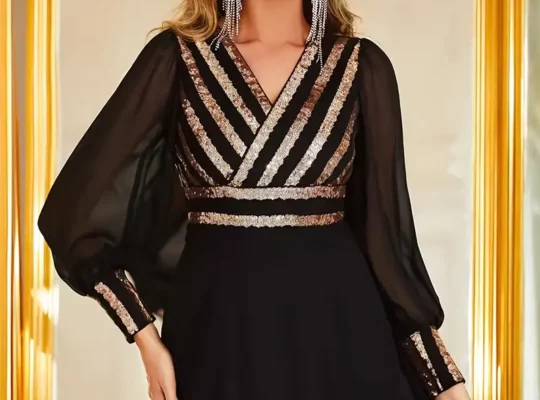 فستان سهرة أنيق برقبة …