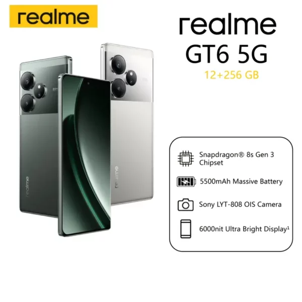 ⁦هاتف Realme GT6 5G Snapdragon 8s الجيل الثالث...⁩ - الصورة ⁦8⁩