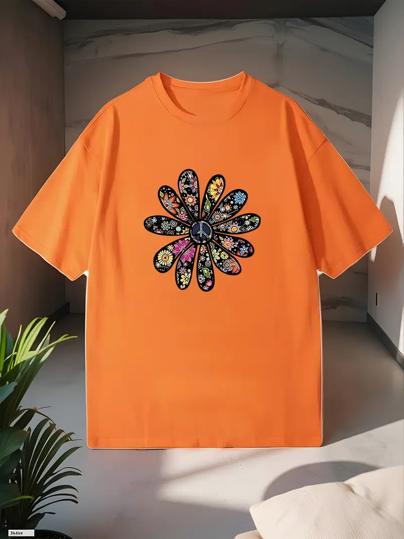 تيشيرت كاجوال للأولاد بياقة دائرية وطباعة هندسية، خليط بوليستر وسباندكس، ربيع/صيف - غير شفاف، ملابس يومية للأطفال الصغار | قميص بطباعة هندسية | خليط بوليستر وسباندكس، ملابس للأولاد في سن المراهقة