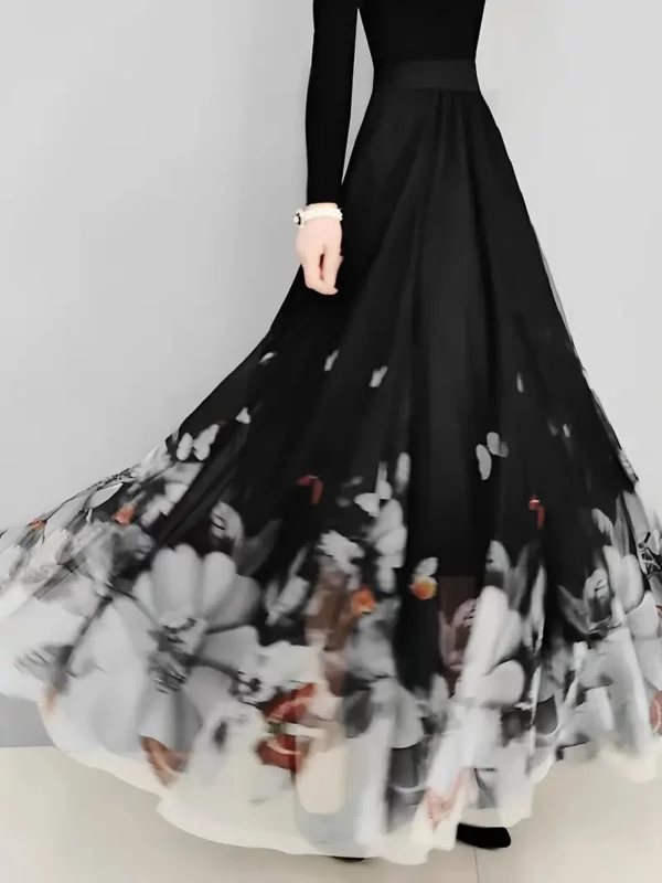 ⁦تنورة ذات خصر عالٍ مزينة ...⁩ - الصورة ⁦6⁩