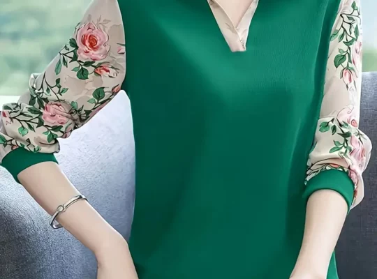 بلوزة أم مع لوحة مطبوعة…