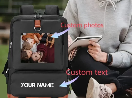 حقيبة ظهر بتصميم قابل للتخصيص مع صور فوتو واسم