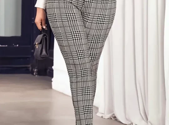 ليجنز نسائي بمقاس كبير أنيق بنقشة هاوندستوث