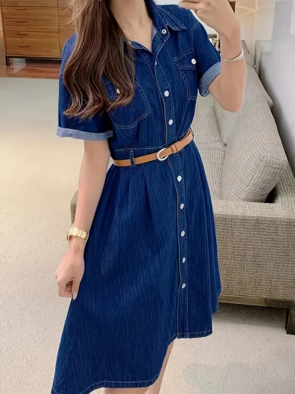 ⁦فستان جينز كاجوال للنساء...⁩ - الصورة ⁦4⁩
