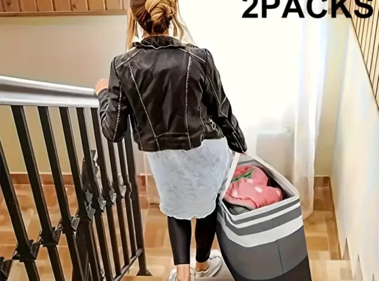 سلة غسيل قائمة بذاتها مع مقابض طويلة