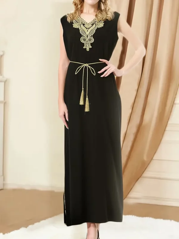 قفطان إسلامي بدونأكمام برقبة على شكل V