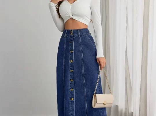 1 قطعة DENIMCOLAB تنورة دينم …