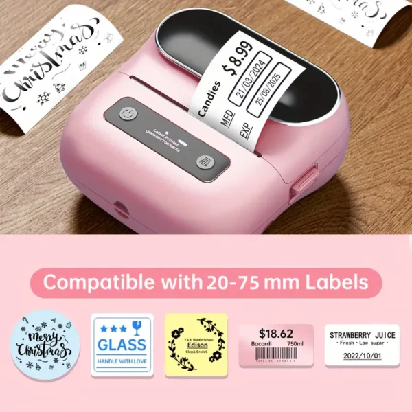 ⁦طابعة الملصقات المحمولة القابلة للشحن Hanseo M220⁩ - الصورة ⁦5⁩