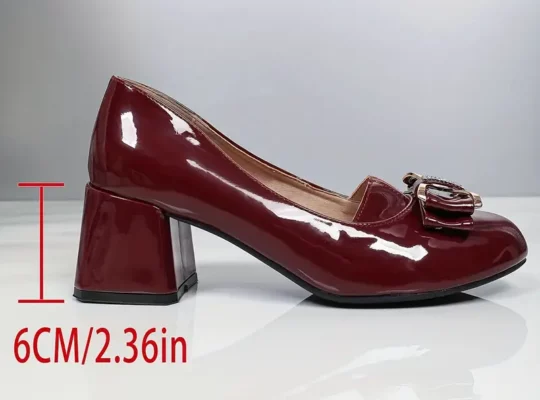 HY618-H2 حذاء عالي الكعب مستدير الأصابع وسميك