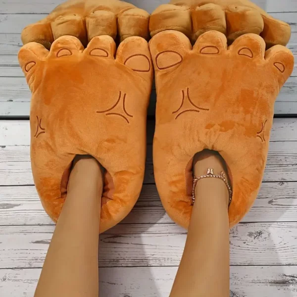 ⁦نعال شتوية نسائية دافئة على شكل قدم كرتونية⁩ - الصورة ⁦5⁩