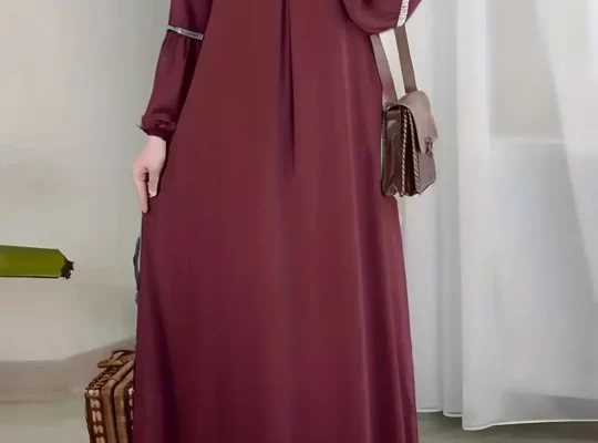 فستان قفطان أبايا أخضر أنيق مزين بالترتر للنساء