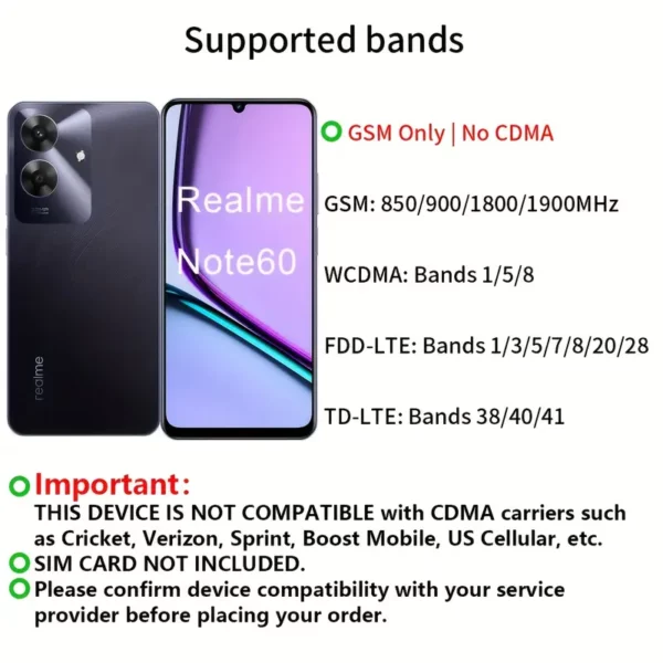 ⁦هاتف realme Note 60 4+256GB، شاشة 6.74 بوصة ...⁩ - الصورة ⁦5⁩