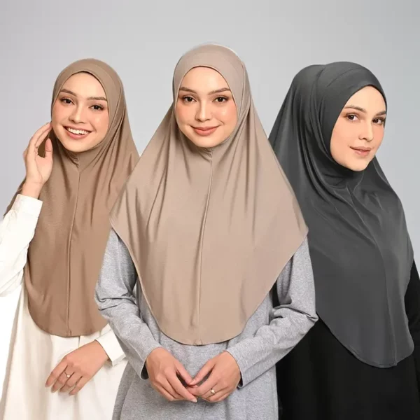 مجموعة من 3 قطع من الحجاب البوليستر الأناقة للنساء - لون صلب، صوفية، بوليستر 100%، غير مرنة، قابلة للغسل في الغسالة